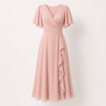 Elegant Blush Pink Women's Midi Dress